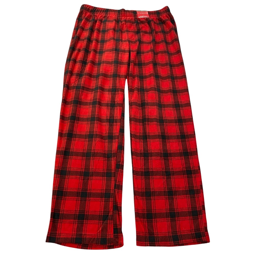 Wondershop Target Mens Large Red Black Plaid Pajama Pants Fleece Sleepwear NEW
